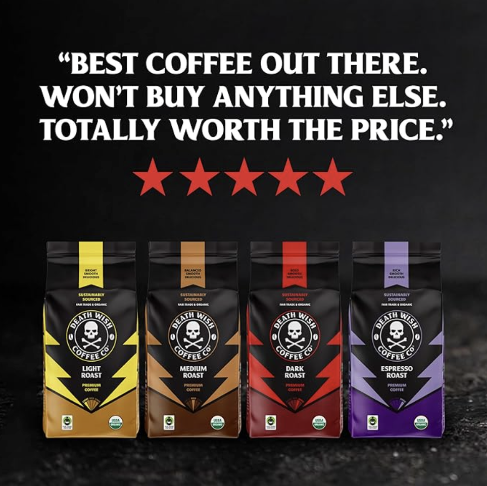 Death Wish Coffee Organic Dark Roast